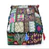 CRAFT KALA Indian Square Patchwork Traditional Pouf Cover Indian Living Room Poufs Decorative Embroidered Designer Ottoman Home Footstool Chair Cover Decor Pillow Cover 22x22x5 inches, Light Green view 1