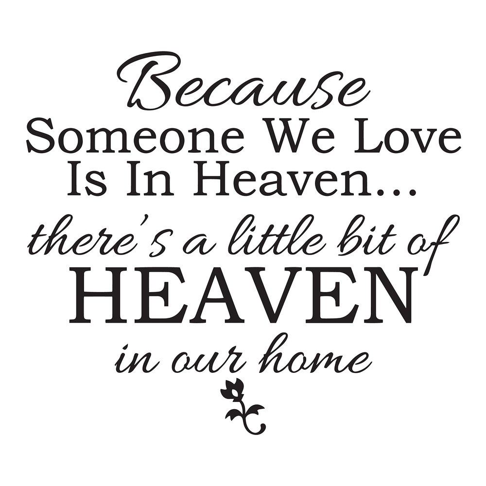 Wall Decal Heaven Love Home Inspiring Quote Vinyl Decor Black 22.5 in x 20 in gz502