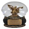 Ebros Guardian Holy Archangel Saint Michael Trampling Satan Glitter Water Globe with Prayer Plaque Gold Scroll Art Base 5.25" Tall Guido Reni Inspired Catholic Church Snow Globes Decor Figurine view 1