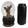 Ebros Guardian Holy Archangel Saint Michael Trampling Satan Glitter Water Globe with Prayer Plaque Gold Scroll Art Base 5.25" Tall Guido Reni Inspired Catholic Church Snow Globes Decor Figurine view 3