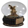 Ebros Guardian Holy Archangel Saint Michael Trampling Satan Glitter Water Globe with Prayer Plaque Gold Scroll Art Base 5.25" Tall Guido Reni Inspired Catholic Church Snow Globes Decor Figurine view 4