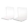 HELYZQ 2Pcs Clear Acrylic Bookends L-Shaped Desk Organizer Desktop Book Holder School Stationery Office Accessories view 1