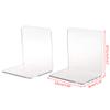 HELYZQ 2Pcs Clear Acrylic Bookends L-Shaped Desk Organizer Desktop Book Holder School Stationery Office Accessories view 2