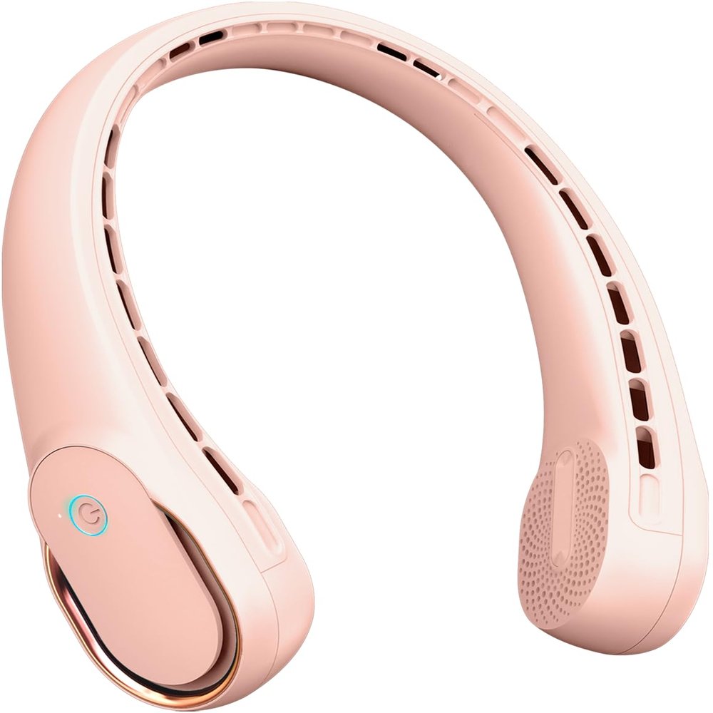 FrSara Neck Fan, Portable Personal Fan Strong Wind, 4000mAh, Air Volume,360 Cooling, No Hair Twisting, Air Volume On 2 Sides, Non-Slip, Quick Charge, Long Use Time, Gift for Women, Men, Birthday