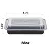 Nicole Fantini 28oz Disposable Black Meal Prep/Bento Box with Clear Dome Lids - Rectangular Plastic Meal Containers - Leak Proof and Reusable Box : Perfect For Salad, Meal Prep and Fruits : Set of 10 view 2