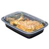 Nicole Fantini 28oz Disposable Black Meal Prep/Bento Box with Clear Dome Lids - Rectangular Plastic Meal Containers - Leak Proof and Reusable Box : Perfect For Salad, Meal Prep and Fruits : Set of 10 view 3