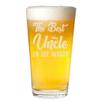 Veracco The Best Uncle In The World Birthday Gifts Father's Day For New Dad Daddy Uncle Beer Pint Glass (Clear, Glass) view 1