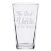 Veracco The Best Uncle In The World Birthday Gifts Father's Day For New Dad Daddy Uncle Beer Pint Glass (Clear, Glass) view 2