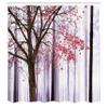 Ambesonne Autumn Shower Curtain, Picture of a Lonely Tree Leaves on an Abstract Woodland Background Print, Cloth Fabric Bathroom Decor Set with Hooks, 69" W x 84" L, Lilac Pink view 2