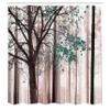 Ambesonne Autumn Shower Curtain, Picture of a Lonely Tree Leaves on an Abstract Woodland Background Print, Cloth Fabric Bathroom Decor Set with Hooks, 69" W x 70" L, Blue Cadet view 2