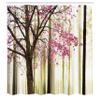 Ambesonne Autumn Shower Curtain, Picture of a Lonely Tree Leaves on an Abstract Woodland Background Print, Cloth Fabric Bathroom Decor Set with Hooks, 69" W x 84" L, Soft Green view 2