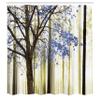 Ambesonne Autumn Shower Curtain, Picture of a Lonely Tree Leaves on an Abstract Woodland Background Print, Cloth Fabric Bathroom Decor Set with Hooks, 69" W x 84" L, Night Violet view 2
