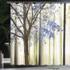 Ambesonne Autumn Shower Curtain, Picture of a Lonely Tree Leaves on an Abstract Woodland Background Print, Cloth Fabric Bathroom Decor Set with Hooks, 69" W x 84" L, Night Violet view 3