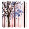 Ambesonne Autumn Shower Curtain, Picture of a Lonely Tree Leaves on an Abstract Woodland Background Print, Cloth Fabric Bathroom Decor Set with Hooks, 69" W x 84" L, Ceil Blue view 2