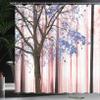 Ambesonne Autumn Shower Curtain, Picture of a Lonely Tree Leaves on an Abstract Woodland Background Print, Cloth Fabric Bathroom Decor Set with Hooks, 69" W x 84" L, Ceil Blue view 3