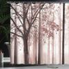 Ambesonne Autumn Shower Curtain, Picture of a Lonely Tree Leaves on an Abstract Woodland Background Print, Cloth Fabric Bathroom Decor Set with Hooks, 69" W x 84" L, Dried Rose view 3
