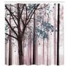 Ambesonne Autumn Shower Curtain, Rustic Fall Country Themed Tree Leaves on an Abstract Woodland Background Print, Cloth Fabric Set with 12 Hooks for Farm House Bathroom Decor, 69" W x 84" L, Grey Pink view 2