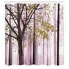 Ambesonne Autumn Shower Curtain, Picture of a Lonely Tree Leaves on an Abstract Woodland Background Print, Cloth Fabric Bathroom Decor Set with Hooks, 69" W x 84" L, Sand Brown view 2