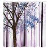Ambesonne Autumn Shower Curtain, Picture of a Lonely Tree Leaves on an Abstract Woodland Background Print, Cloth Fabric Bathroom Decor Set with Hooks, 69" W x 84" L, Lavender Blue view 2