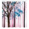 Ambesonne Autumn Shower Curtain, Picture of a Lonely Tree Leaves on an Abstract Woodland Background Print, Cloth Fabric Bathroom Decor Set with Hooks, 69" W x 84" L, Baby Pink view 2