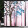 Ambesonne Autumn Shower Curtain, Picture of a Lonely Tree Leaves on an Abstract Woodland Background Print, Cloth Fabric Bathroom Decor Set with Hooks, 69" W x 84" L, Baby Pink view 3