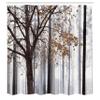 Ambesonne Autumn Shower Curtain, Fall Thanksgiving Tree Leaves on Woods Graphic, Farmhouse Style Bathroom Decor for Powder Room & Guestroom Cloth Fabric Bath Set with Hooks, 69" W x 84" L, Warm Taupe view 2