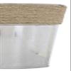 (2) Metal Bucket Vases Planter with Rope Jute Accent Rim, 5.5 in Rim x 5.5" Tall Aluminum organizing Live and Artificial Plants Dcor - Steelpangal view 2