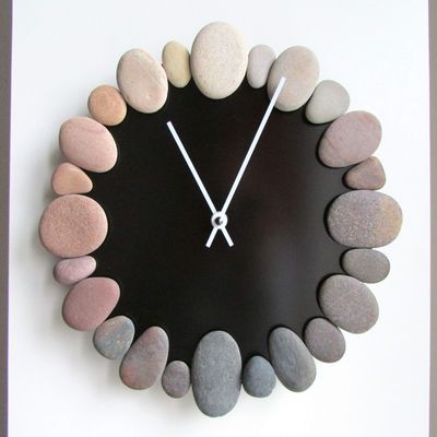 Beach Stone Clock 11.5", Coastal Design Wall Clock