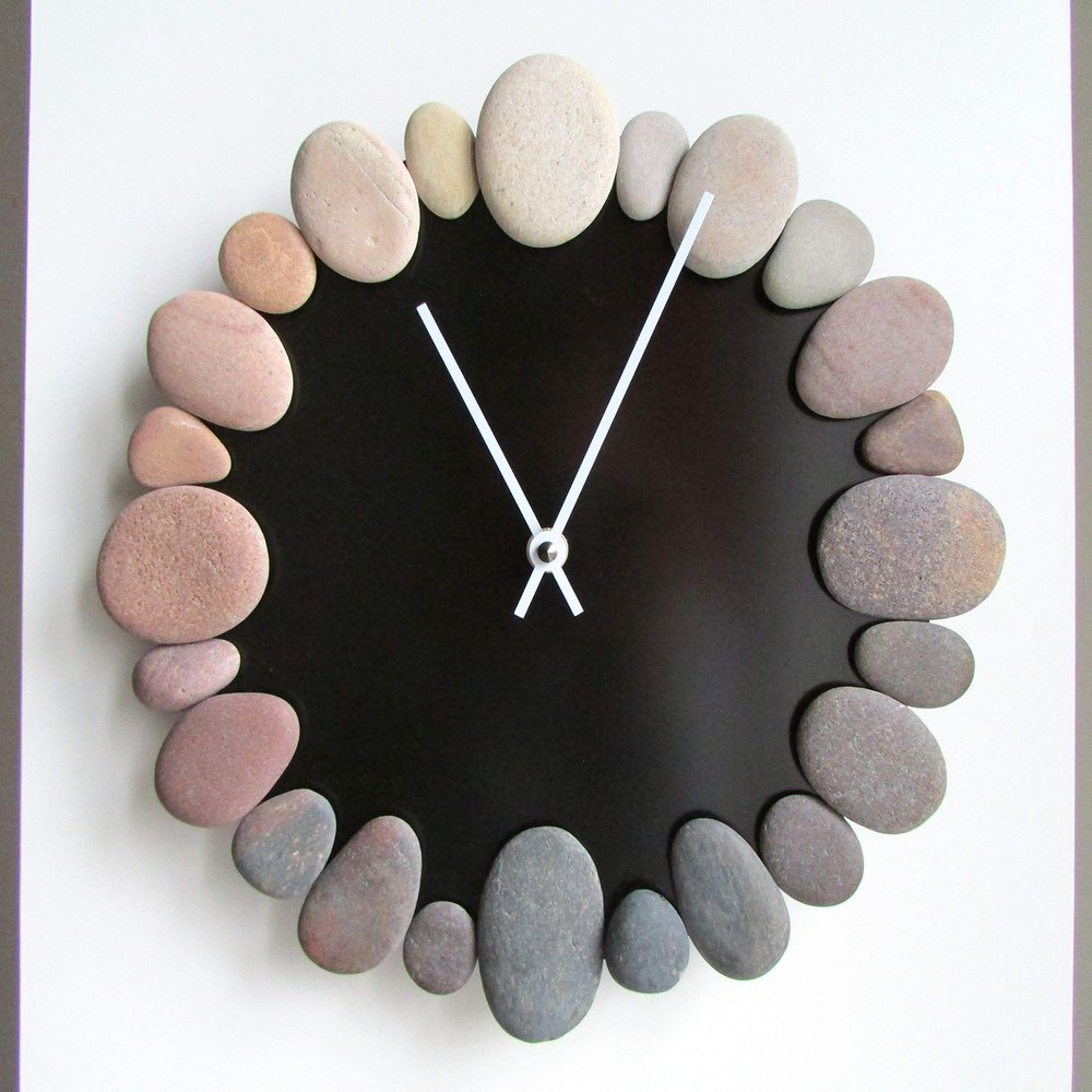 Beach Stone Clock 11.5", Coastal Design Wall Clock