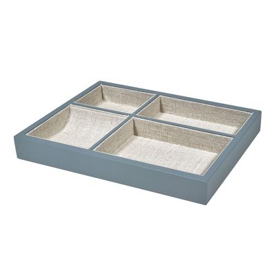 TIZO Design Contemporary Wood Valet Tray Organizer, Grey