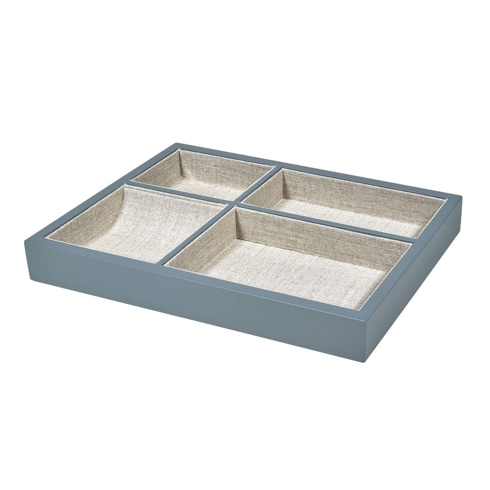 TIZO Design Contemporary Wood Valet Tray Organizer, Grey