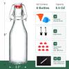 8-Pack 8.5oz Flip Top Glass Bottles, Swing Top Beer Brewing Bottle for Fermentation, Kombucha, Kefir, Vanilla Extract, Coquito, Juice, Soda, Tea - Airtight Stopper Cap Lid, Bonus 2 Bottle Pourers view 2