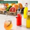 8-Pack 8.5oz Flip Top Glass Bottles, Swing Top Beer Brewing Bottle for Fermentation, Kombucha, Kefir, Vanilla Extract, Coquito, Juice, Soda, Tea - Airtight Stopper Cap Lid, Bonus 2 Bottle Pourers view 4