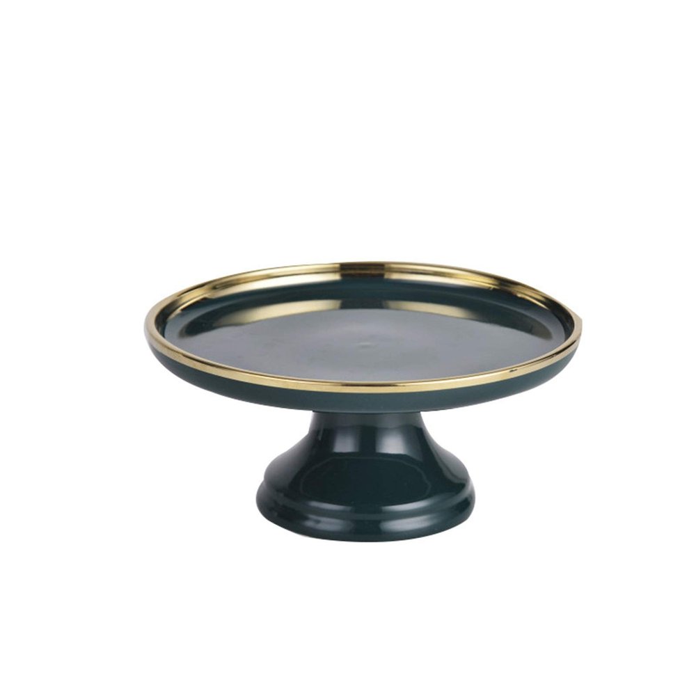 8/10-inch Cake Perfect Display Tray, Dark Green Ceramic Plate Bread Sandwich Food Rack Dessert Table (Size : 20cm)