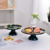8/10-inch Cake Perfect Display Tray, Dark Green Ceramic Plate Bread Sandwich Food Rack Dessert Table (Size : 20cm) view 3