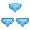 Andongnywell 3 Pack Mens Micro Mesh Briefs Comfortable Bulge Pouch Underwear Lingerie Underpants Knickers (Blue,Medium) view 1