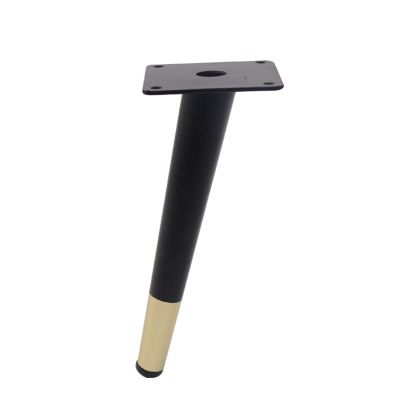 ZXCASDF Sofa Legs Round Solid Metal Furniture Legs Sofa Replacement Legs Perfect for Mid-Century Modern/Great IKEA Hack for Sofa, Couch, Bed, Coffee Table,Black with Gold,20cm