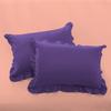 Ruffle Oversized King Pillow Shams Set of 2 Purple Pillow Shams Oversized King 20X40 100% Egyptian Cotton 800 Thread Count Bedding Decorative Ruffle Pillow Shams Set view 1