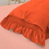 Ruffle Oversized King Pillow Shams Set of 2 Orange Pillow Shams Oversized King 20X40 100% Egyptian Cotton 800 Thread Count Bedding Decorative Ruffle Pillow Shams Set view 3