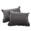 Ruffle Oversized King Pillow Shams Set of 2 Dark Grey Pillow Shams Oversized King 20X40 100% Egyptian Cotton 800 Thread Count Bedding Decorative Ruffle Pillow Shams Set view 2