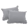 Ruffle Oversized King Pillow Shams Set of 2 Silver Pillow Shams Oversized King 20X40 100% Egyptian Cotton 800 Thread Count Bedding Decorative Ruffle Pillow Shams Set view 2
