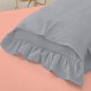 Ruffle Oversized King Pillow Shams Set of 2 Silver Pillow Shams Oversized King 20X40 100% Egyptian Cotton 800 Thread Count Bedding Decorative Ruffle Pillow Shams Set view 3