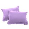 Ruffle Oversized King Pillow Shams Set of 2 Lilac Pillow Shams Oversized King 20X40 100% Egyptian Cotton 800 Thread Count Bedding Decorative Ruffle Pillow Shams Set view 2