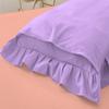 Ruffle Oversized King Pillow Shams Set of 2 Lilac Pillow Shams Oversized King 20X40 100% Egyptian Cotton 800 Thread Count Bedding Decorative Ruffle Pillow Shams Set view 3