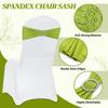 MDS Pack of 10 Spandex Chair Sashes with Slider Buckle for Wedding & Event Decor, Reusable Stretch Chair Bows Bands for Banquet Chair Cover, Reception, Baby Shower, Birthday Party - Apple Green view 3