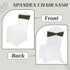 MDS Pack of 25 Spandex Chair Sashes Bow Premium Stretch Chair Cover Band with Buckle Slider Universal fits Elastic Stretch Chair Ties for Wedding Party Banquet Events Decoration - Olive Green view 4