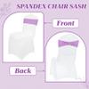MDS Pack of 75 Spandex Chair Sashes Bow Premium Stretch Chair Cover Band with Buckle Slider Universal fits Elastic Dining Chair Ties for Wedding Party Banquet Events Decoration - Light Purple view 4