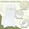 MDS Pack of 100 Spandex Chair Sashes Bow Premium Stretch Chair Cover Band with Buckle Slider Universal fits Elastic Dining Chair Ties for Wedding Party Banquet Events Decoration - Ivory view 3