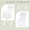 MDS Pack of 100 Spandex Chair Sashes Bow Premium Stretch Chair Cover Band with Buckle Slider Universal fits Elastic Dining Chair Ties for Wedding Party Banquet Events Decoration - Ivory view 4