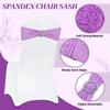 MDS Pack of 150 Spandex Chair Sashes Bow Universal fits Elastic Stretch Chair Bands Ties with Buckle for Wedding Party Banquet Events Decoration Spandex Slider Sashes Bow - Light Purple view 3